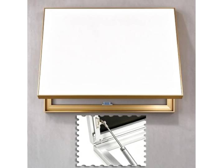 Stromkasten Verkleidung Dekorativer Klappdeckel 40 45 50 60 70 80 cm Breit Dekorative Abdeckung für den Sicherungskasten mit Soft-Close-Mechanismus – Wandmontierter Schrank mit Aluminiumrahmen