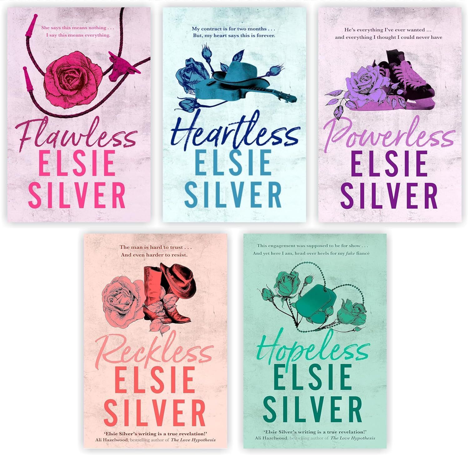 Piatkus Chestnut Springs Series 5 Books Collection Set by Elsie Silver - Flawless, Heartless, Powerless, Reckless, Hopeless - Adult Romance Paperback Box Set