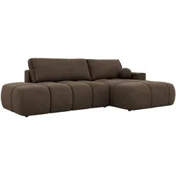 ECKSOFA LORAN L Braun Velvet - Rechts