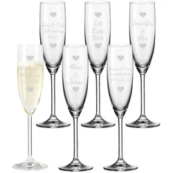 Sektglas DAILY 200 ml Herzen gefüllt 6 Stück