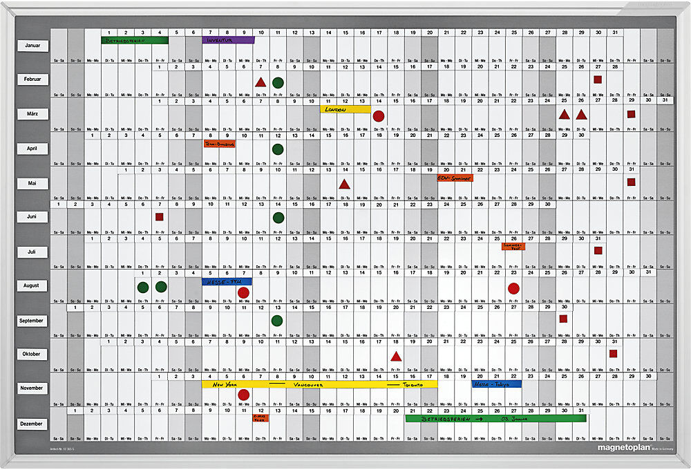 Jahresplaner-Set MANAGER Typ CC, 7-Tage-Woche mit 365-Tage-Einteilung, BxH 920 x 625 mm magnetoplan