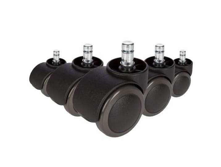 hjh OFFICE 619029 5X ungebremste Rollen ROLO Free Stuhlrollen für Hartböden 11mm / 50mm