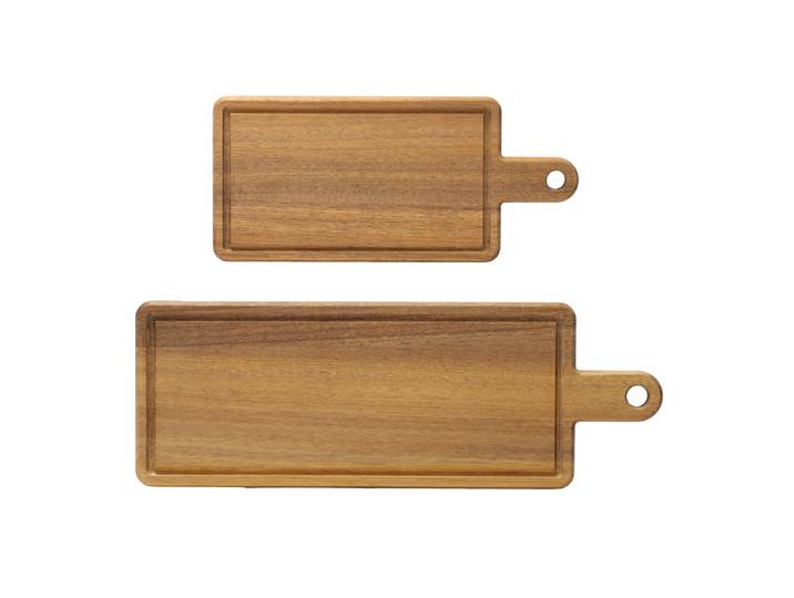 Hubert - Set De 2 Planches À Découper Rectangulaires Avec Poignées Et Rigoles