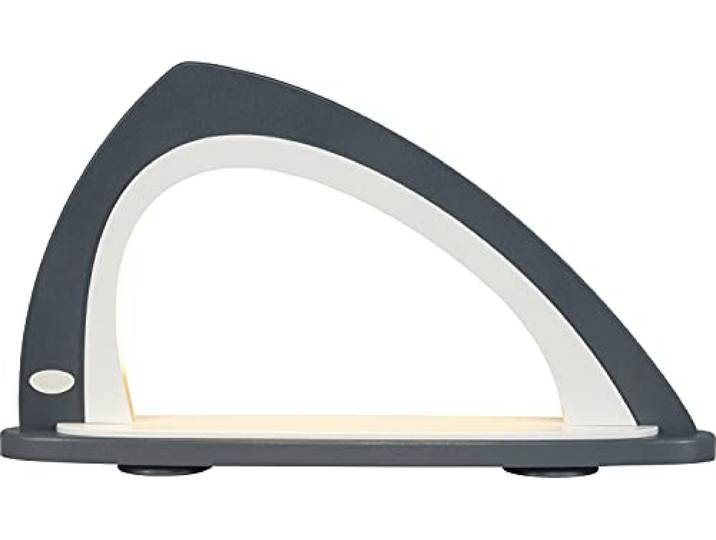 weigla - Leerbogen original Erzgebirge I LED Lichterbogen zum Dekorieren mit LED Beleuchtung I grau-weiß asymmetrischer I Schwibbogen zum Bestücken I Deko innen für Weihnachten und das ganze Jahr