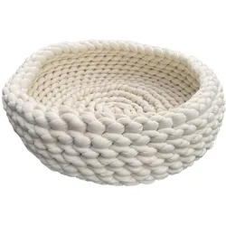 Aumüller Katzenkorb Grobstrick - Kuschelhöhle für Katzen, Beige