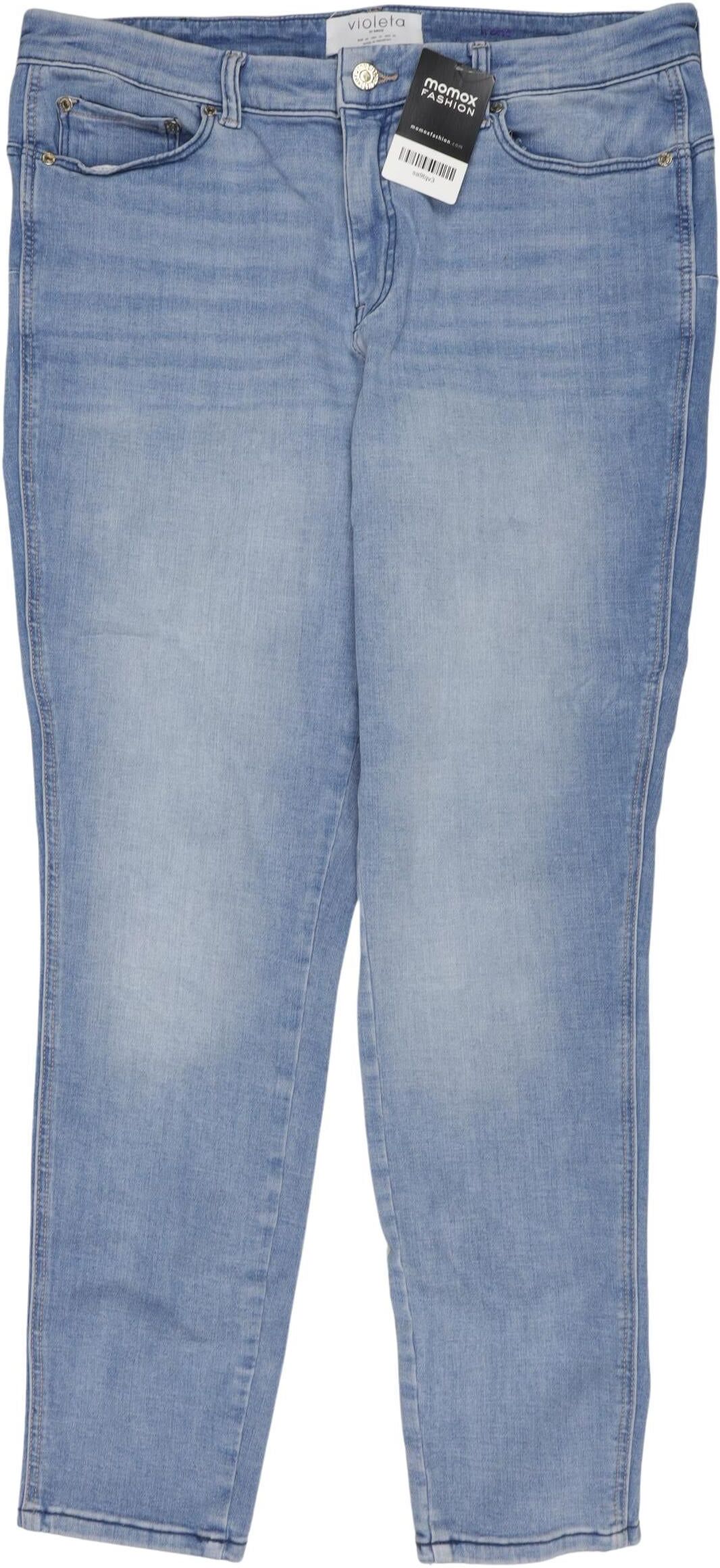 violeta by Mango Damen Jeans, Blau, Gr. EU 48, Baumwolle / Synthetik / Elasthan - Second Hand
