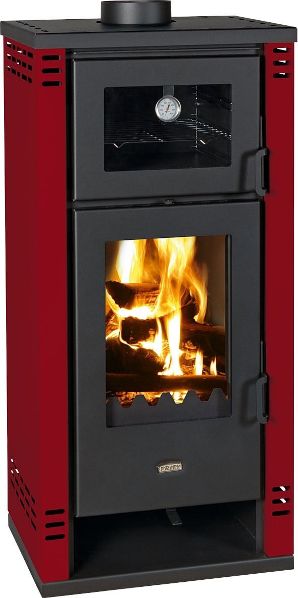PRITY 95 Ltd. Kachel met bakoven model PRITY K2 GT F, bordeaux, 8,1 kW