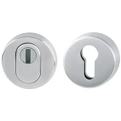 Hoppe, Türgriff + Türgarnitur, Schutzrosettenpaar E42ZNSB-ZA/42HS Edelstahl F69 rund mit Zylinderabdeckung Stärke 15 mm (Türgriff)