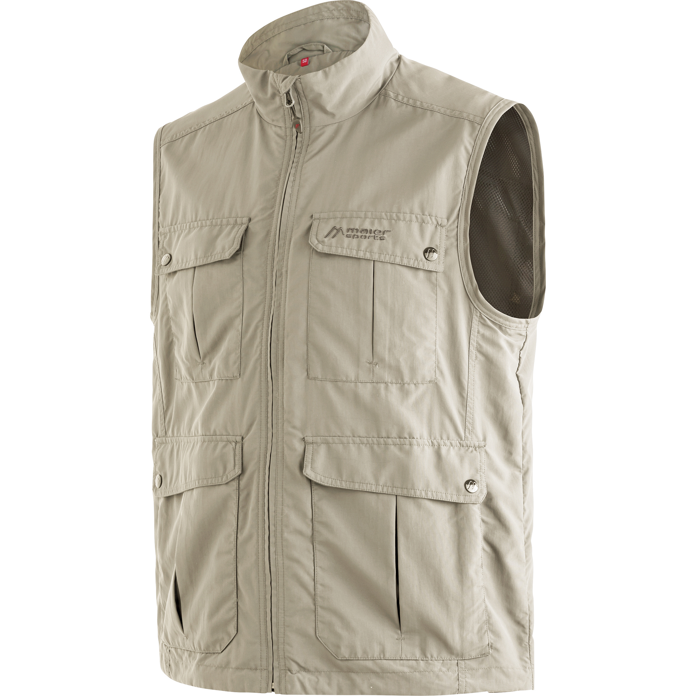 Maier Sports Valdemar Weste Herren Fleecewesten beige Größe 4XL Trekking Widerstandsfähig