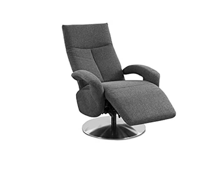 CAVADORE TV-Sessel Tirol / Fernsehsessel mit manuell verstellbarer Relaxfunktion / 74 x 112 x 82 / Strukturstoff: Grau