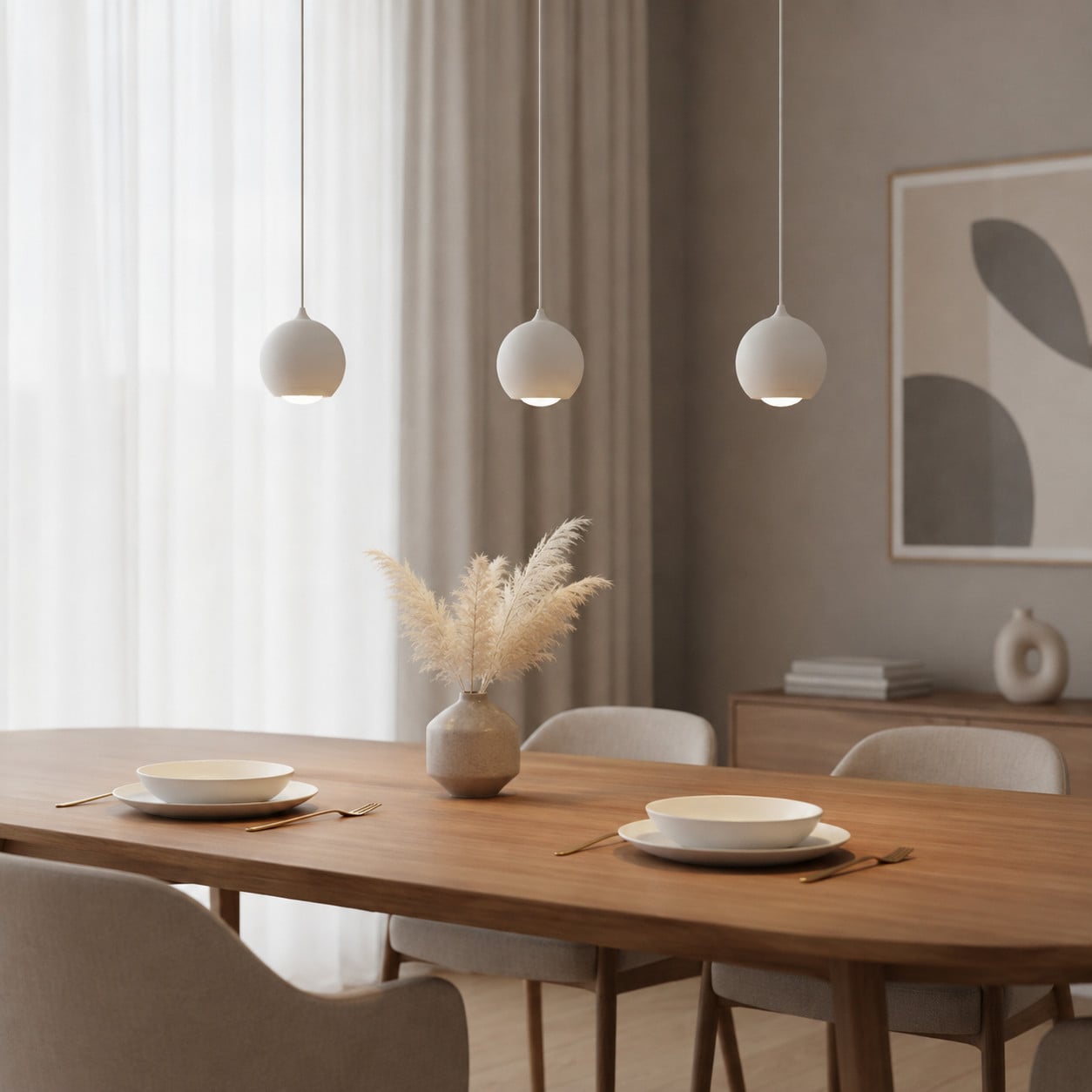 Artdelight Design hanglamp Denver 3-lichts wit