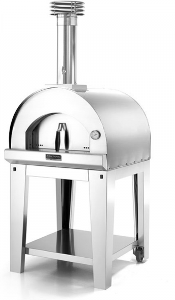 Fontana Forni Fontana Margherita Edelstahl  Holzofen für den Außenbereich mit Wagen