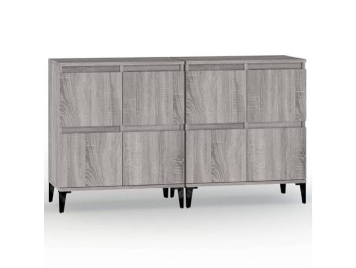 Kaorsrow Sideboard 2er Set Grau Sonoma 60x35x70 cm Kommode Schrank Vielseitiger Beistellschrank für Wohnzimmer und Flur mit 4 Fächern, pflegeleichter Oberfläche und sicherer Wandbefestigung.