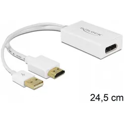 Delock 62496 HDMI zu (HDMI, DisplayPort), Video Adapter, Weiss
