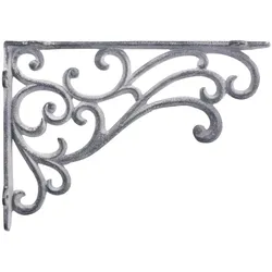 Chic Antique Regalträger mit Schnörkel, L25,5 x B4 x H18 cm, antik grau