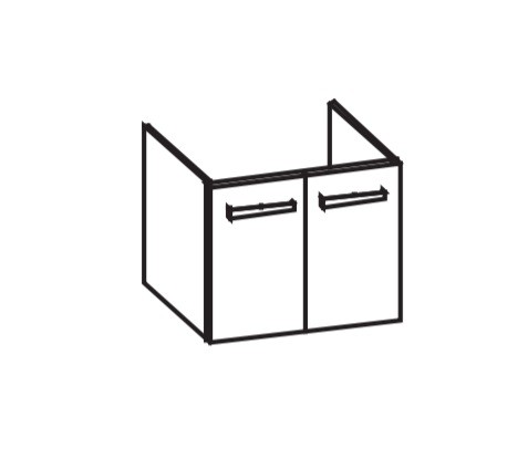 Artiqua 411 Waschtischunterschrank für D-Code 034265, Anthrazit Glanz, 411-WU2T-D30-7065-51 411-WU2T-D30-7065-51