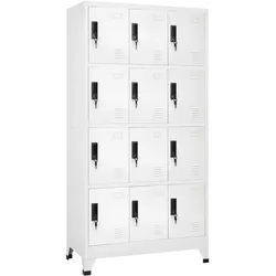 vidaXL Schließfachschrank Weiß 90x45x180 cm Stahl
