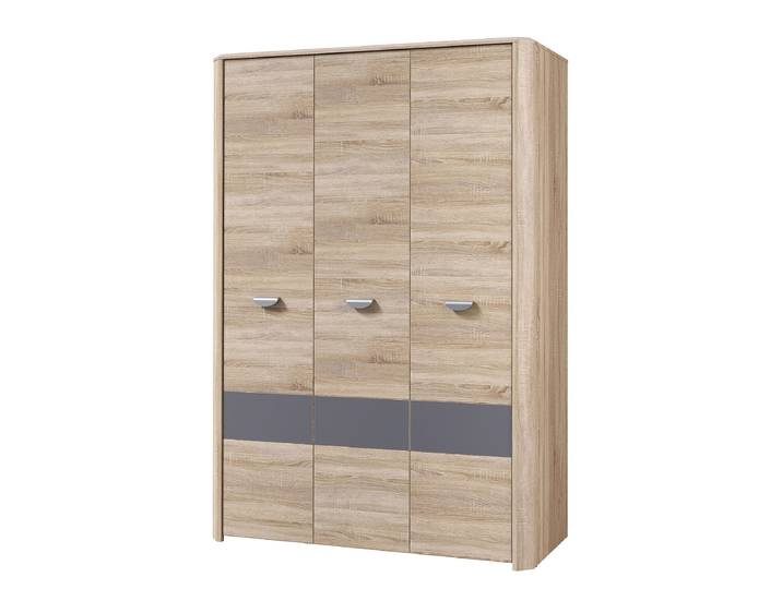 Kleiderschrank 133cm Grau/Beige