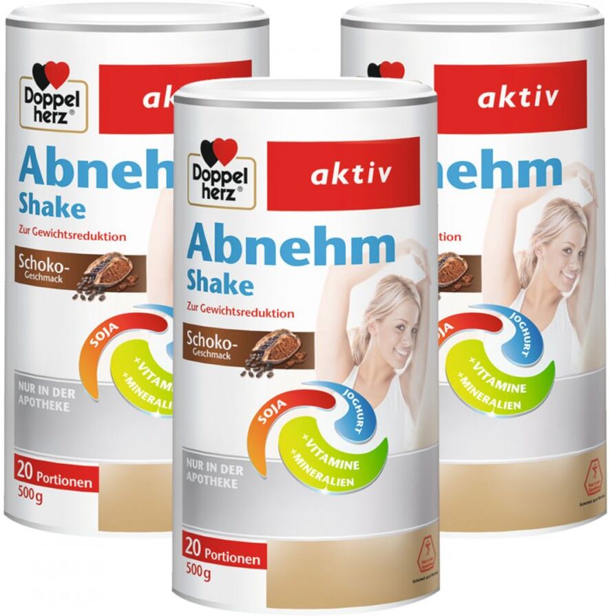 Doppelherz Abnehm Shake Schoko 3er Paket 3 x 500g