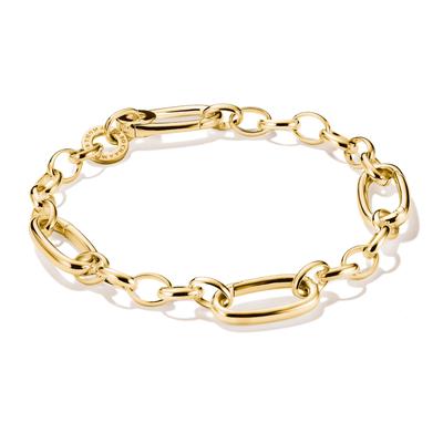 Charm-Armband THOMAS SABO "Charm Club Connect: mit drei Connect Links" Gr. 17, gold (gelbgoldfarben), Armbänder, Damen, 17, Silber 925 (recycelt), Charm-Armband