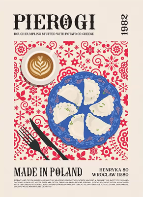 Inspire Picks Delicious Food Wall Art Canvas World Cuisine Kitchen Poster With Ravioli Ramen & Coffee 015 50x70cm No Frame