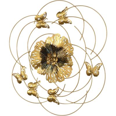Wanddekoobjekt "Wanddekoration", gold (goldfarben), T:3cm Ø:55cm, Metall, HOFMANN LIVING AND MORE, Wanddekoobjekte, aus Metall, goldfarben