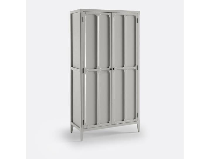 LA REDOUTE Armoire 2 portes, 4 étagères Eugénie Gris Clair