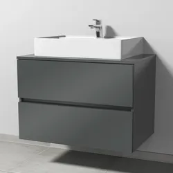 Sanipa Waschtischunterbau Solo One, Anthrazit-Glanz, 561x800x520 mm