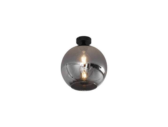 Plafonnier Art Déco Noir avec Verre Fumé - Sandra
