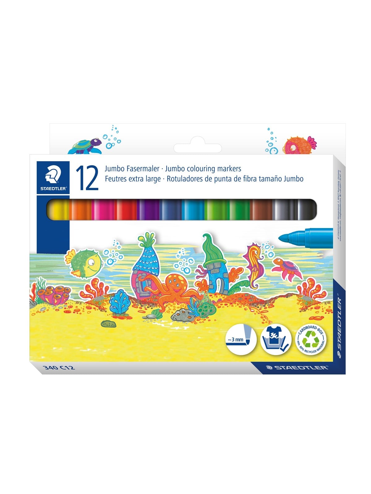 Staedtler Fibre-tip Jumbo 12pcs wallet