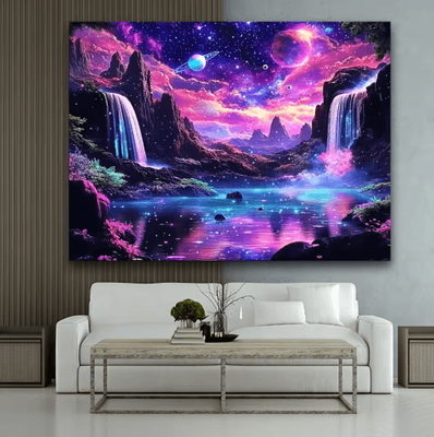 Inspire Picks VIKAMA Starry Sky Tapestry Wall Decor Fantasy Galaxy Waterfall Wall Hanging bu 1 73x95cm(2.4x3.1ft