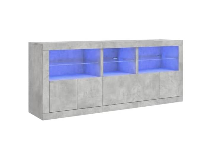 vidaXL Sideboard mit LED-Leuchten Betongrau 162x37x67 cm
