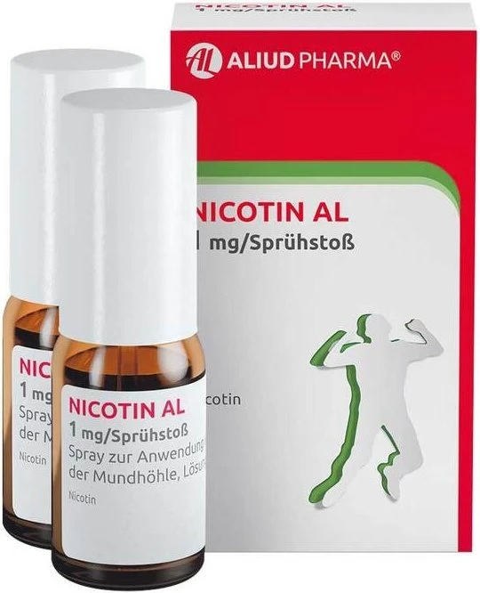 Nicotin AL 1 mg/Sprühstoß Spray z.Anw.i.d.Mundhö. 2 St