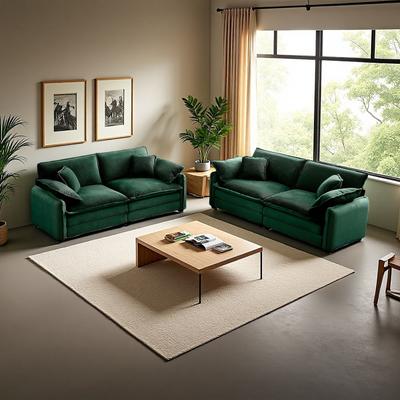 ZWYO HOSIMU Corduroy Modern Sofa Set with Memory Foam Cushions (5-Seater)