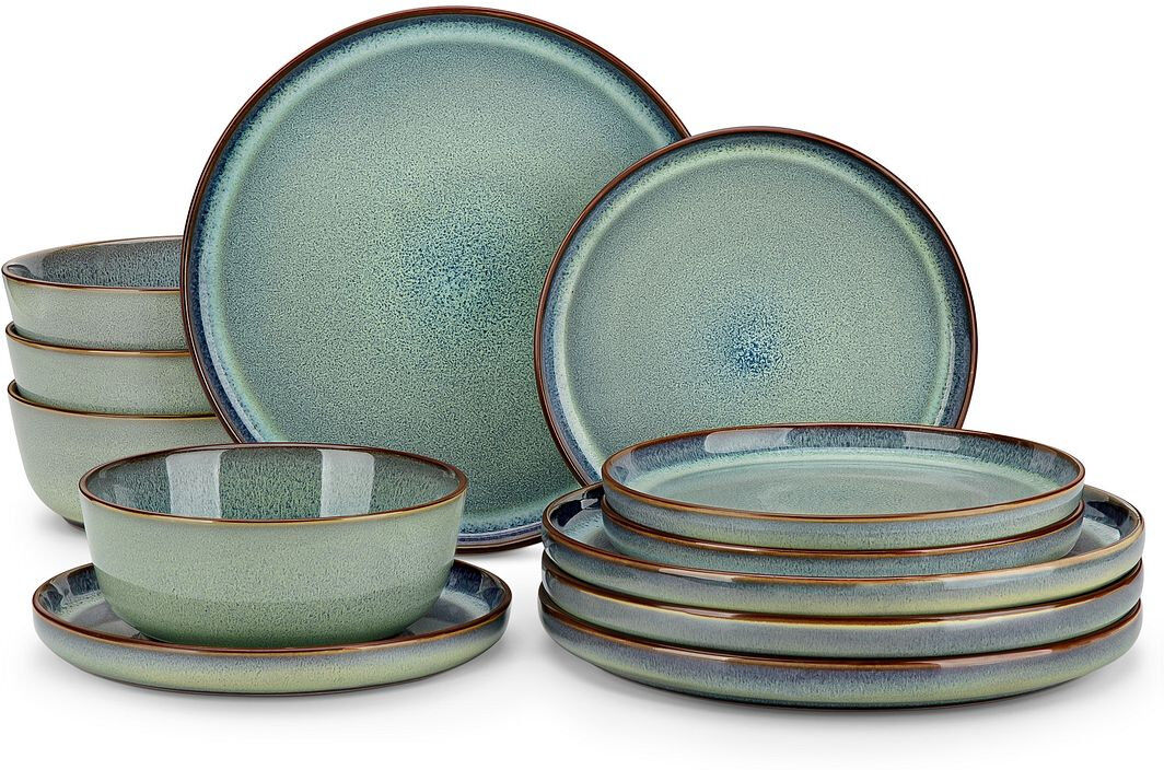 Blue Elephant Ceramic Stoneware Dinnerware Set Piece - Service for 4 Green