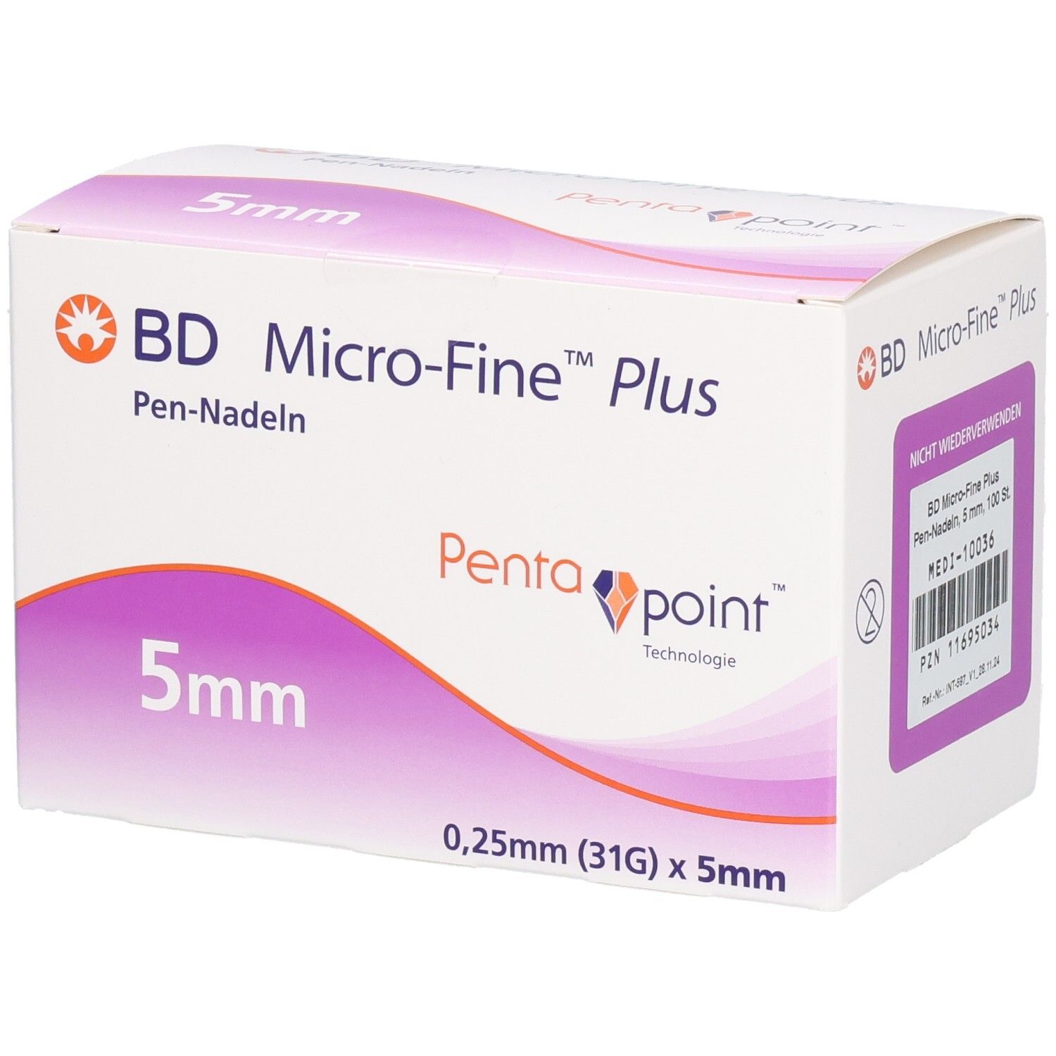 BD Micro-Fine+ Pen-Nadeln 0,25x5 mm 31 G 100 St Kanüle