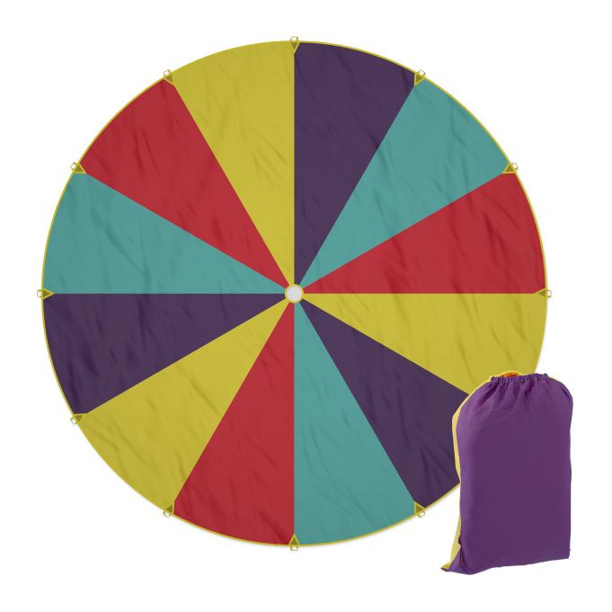 Relaxdays Parachute spel multicolor, Ø 6 m
