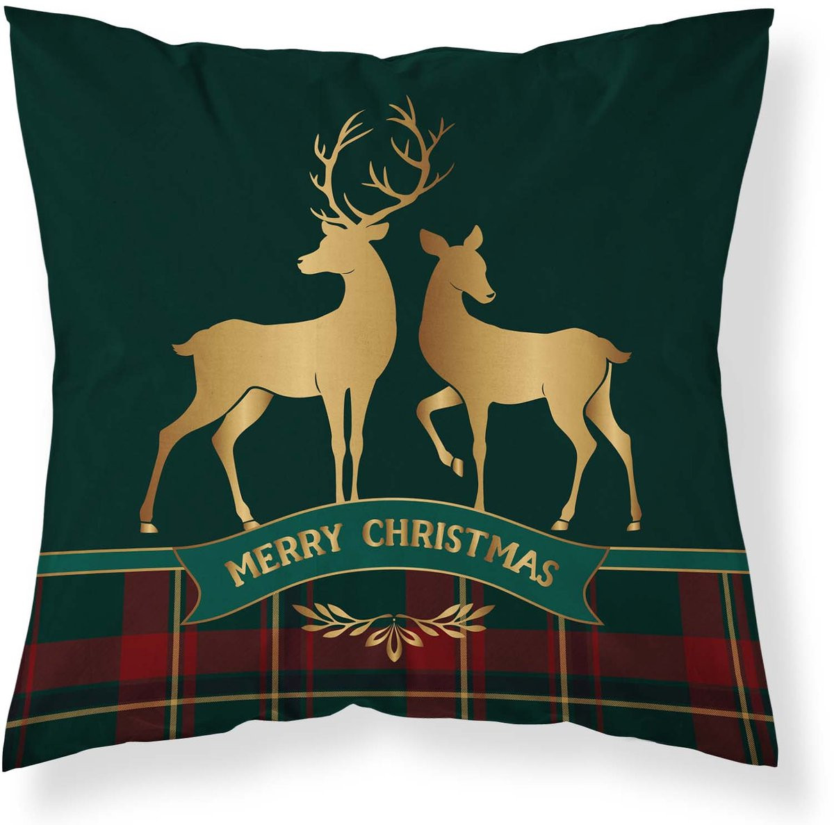 Reindeer Kerst Sierkussen inclusief Microvezel Vulling