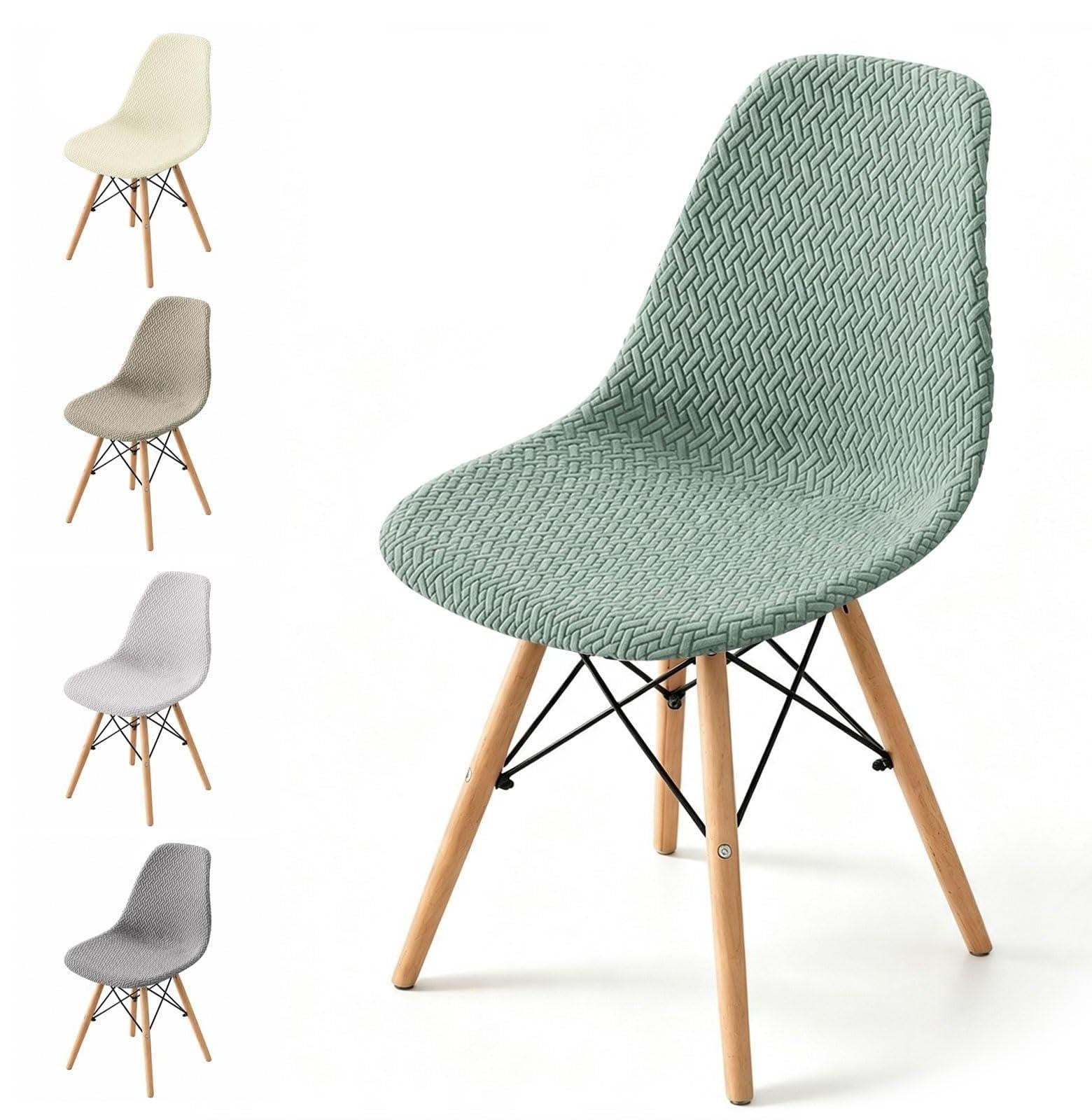 Set van 4 wasbare eetkamerstoelhoezen van jacquard voor volwassenen