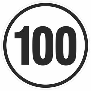 SafetyMarking Fahrzeugkennzeichnung Geschwindigkeitsschild 100, Ø 20 cm, aus Folie, selbstklebend