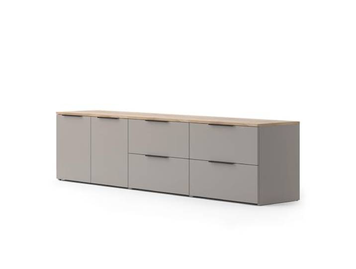 Vicco Wohnwand Wido Greige 3 Teile, kombinierbar mit weiteren Elementen der Wido Serie