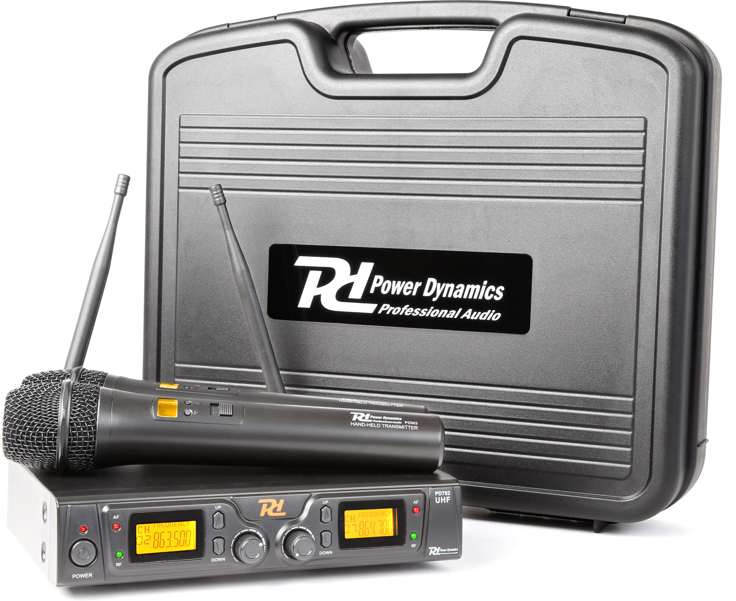 Power Dynamics PD782 Système de microphone sans fil UHF à 8 canaux 2x avec microphones - Kits de microphones