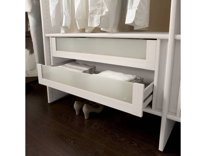 Schubkasteneinsatz 96 x 41 x 52cm Beige Spanplatte, foliert Absetzung: Glas