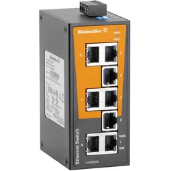 Weidmüller Network Switch Unmanaged, Fast Ethernet (8 Ports), Netzwerk Switch, Orange