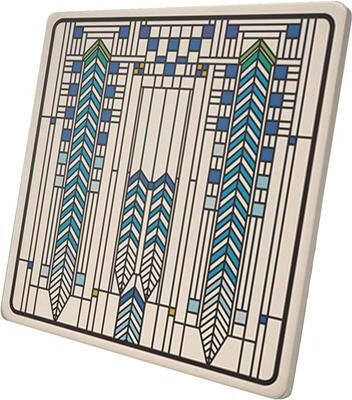 CounterArt "Ennis House III Design on 8"" Square Stone Trivet"