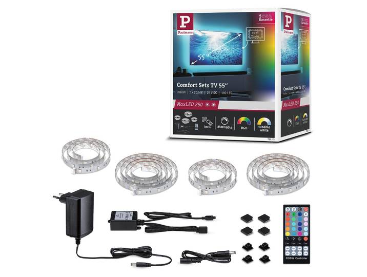 Paulmann MaxLED 250 LED Strip TV Comfort Basisset 55 Zoll