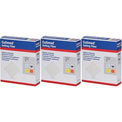 Cutimed Gelling Fiber Kom.5x5 cm Hydrofaserverband x3 3x10 St Kompressen