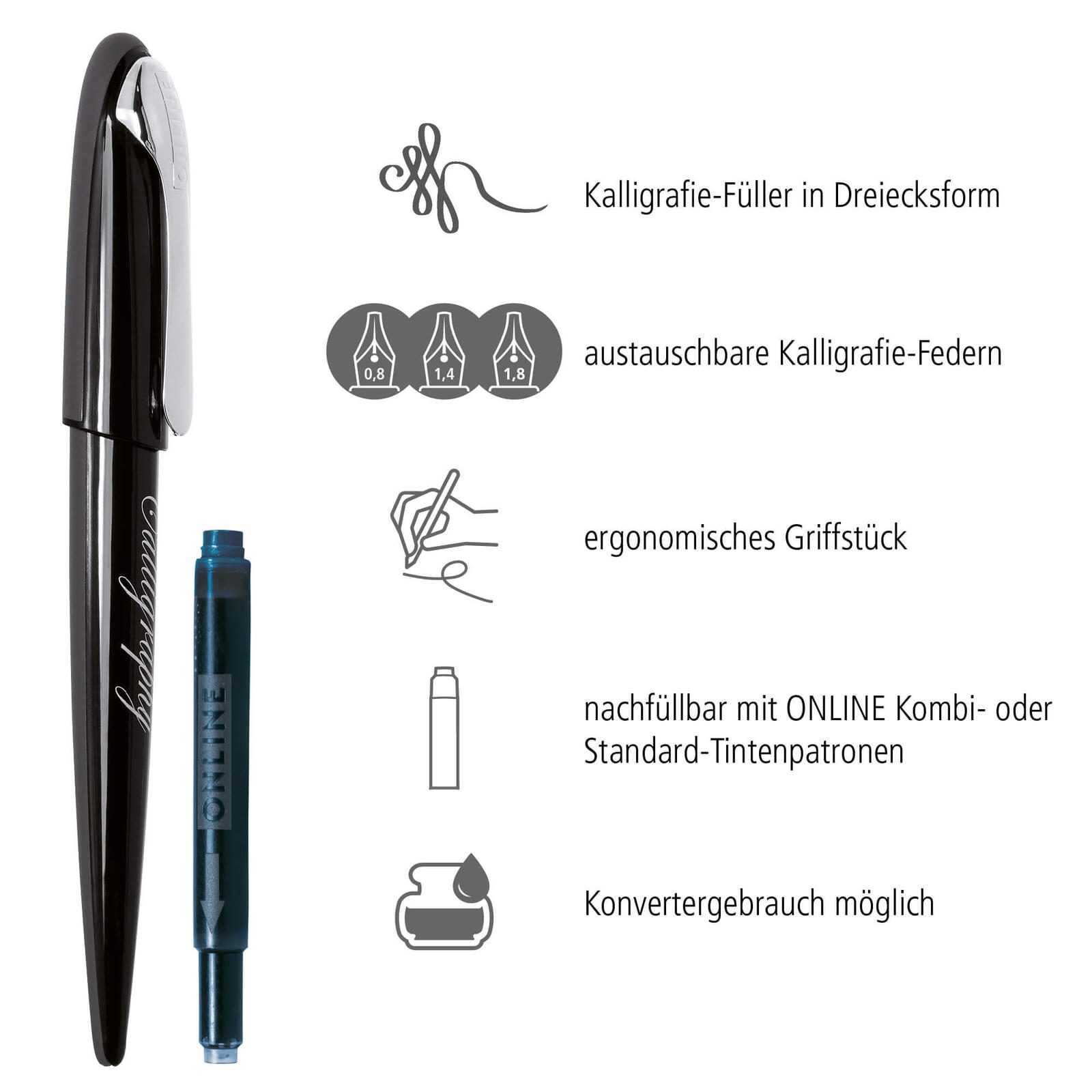 ONLINE® Schreibset Black schwarz 10010