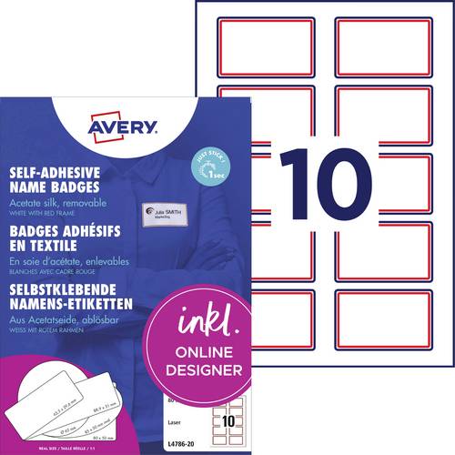 Avery-Zweckform L4786-20 Namensschild (B x H) 85mm x 50mm 200St.