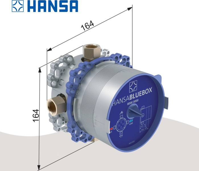 Hansabluebox Grundeinheit 80000000 Unterputz Einbaukörper 1/2", ohne Vorabsperrung